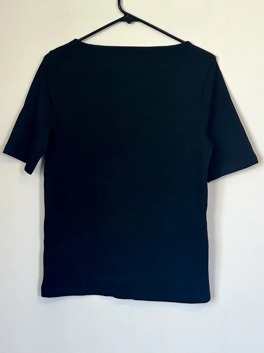 NWT J.Crew Black Boatneck Elbow Sleeve Tee - Size: Medium